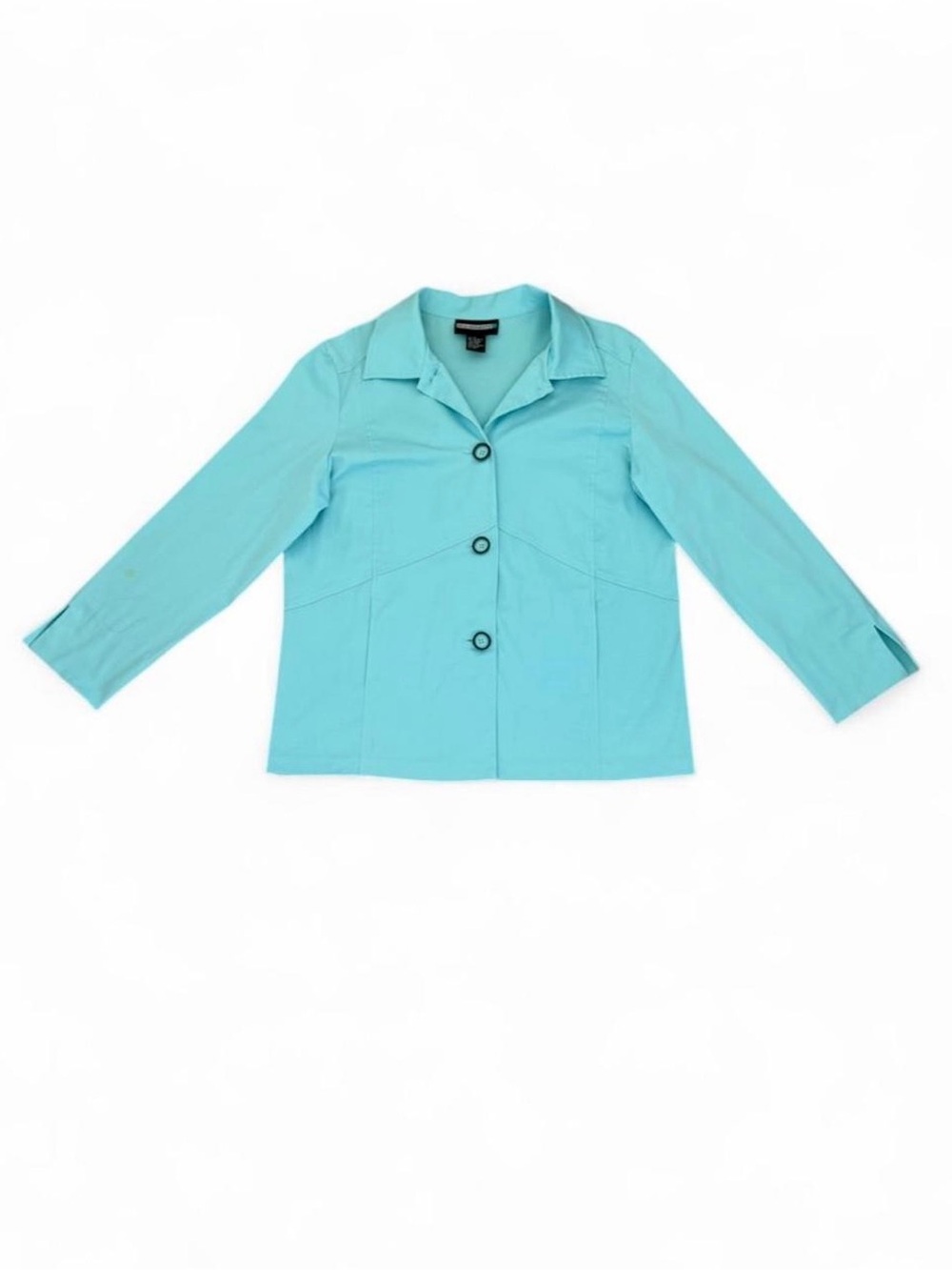 Requirements Aqua Three-Button Cotton Blazer